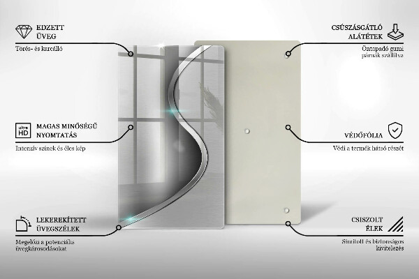 Osłona ściany przy kuchence gazowej Abstrakcja srebrny metal