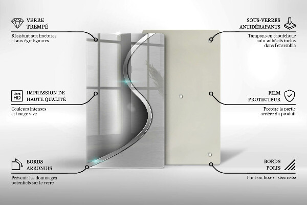 Osłona ściany przy kuchence gazowej Abstrakcja srebrny metal