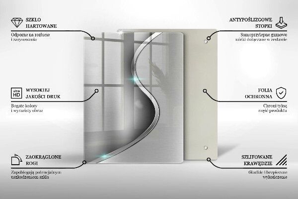 Osłona ściany przy kuchence gazowej Abstrakcja srebrny metal