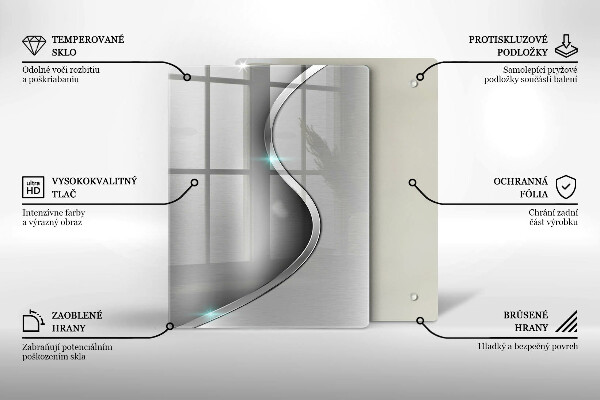 Osłona ściany przy kuchence gazowej Abstrakcja srebrny metal