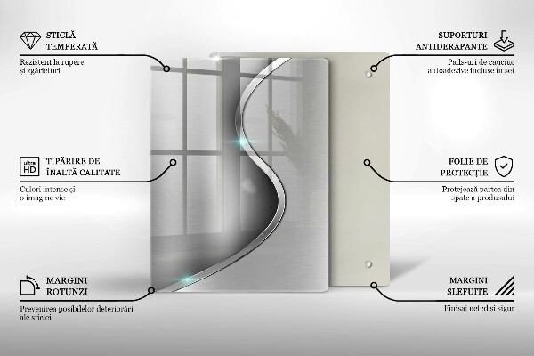Osłona ściany przy kuchence gazowej Abstrakcja srebrny metal