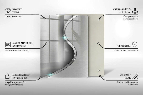 Osłona ściany przy kuchence gazowej Abstrakcja srebrny metal