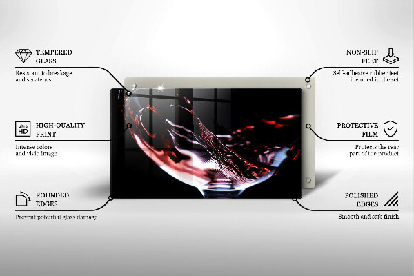 Osłona ściany przy kuchence gazowej Kieliszek czerwonego wina