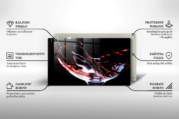 Osłona ściany przy kuchence gazowej Kieliszek czerwonego wina