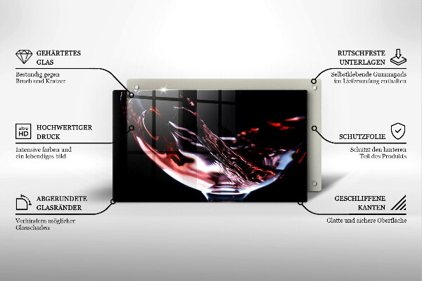 Osłona ściany przy kuchence gazowej Kieliszek czerwonego wina