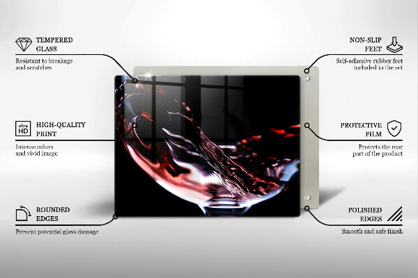 Osłona ściany przy kuchence gazowej Kieliszek czerwonego wina