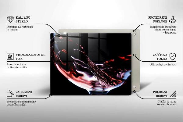 Osłona ściany przy kuchence gazowej Kieliszek czerwonego wina