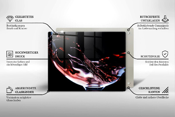 Osłona ściany przy kuchence gazowej Kieliszek czerwonego wina