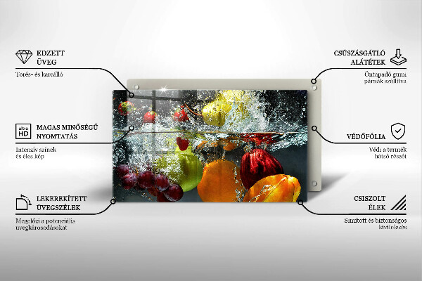 Osłona ściany przy kuchence gazowej Soczyste owoce w wodzie