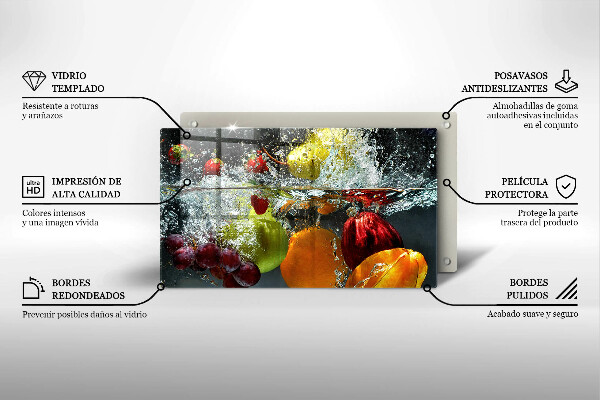 Osłona ściany przy kuchence gazowej Soczyste owoce w wodzie