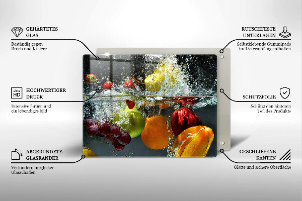 Osłona ściany przy kuchence gazowej Soczyste owoce w wodzie