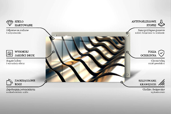 Osłona ściany przy kuchence gazowej Metalowe kształty 3D