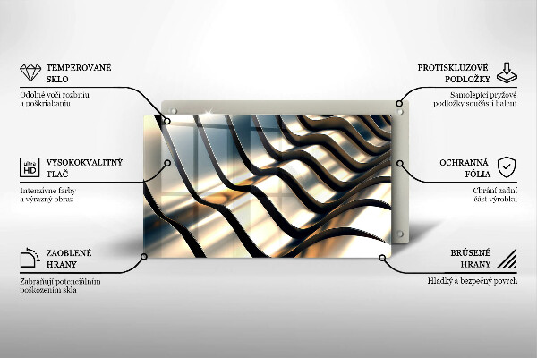 Osłona ściany przy kuchence gazowej Metalowe kształty 3D