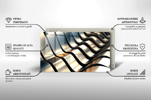 Osłona ściany przy kuchence gazowej Metalowe kształty 3D