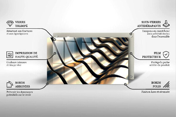 Osłona ściany przy kuchence gazowej Metalowe kształty 3D