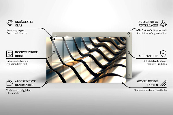 Osłona ściany przy kuchence gazowej Metalowe kształty 3D