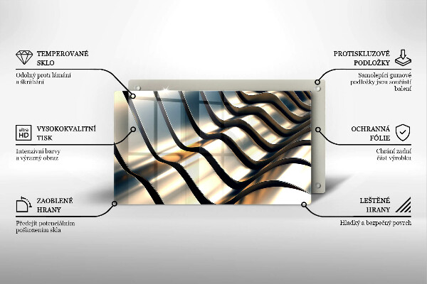 Osłona ściany przy kuchence gazowej Metalowe kształty 3D