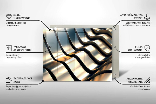 Osłona ściany przy kuchence gazowej Metalowe kształty 3D