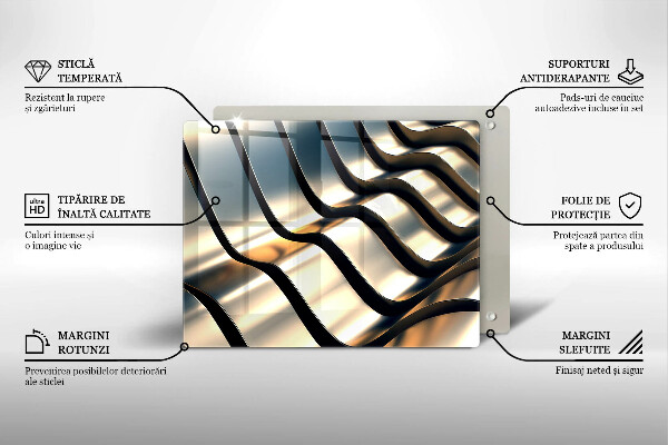 Osłona ściany przy kuchence gazowej Metalowe kształty 3D