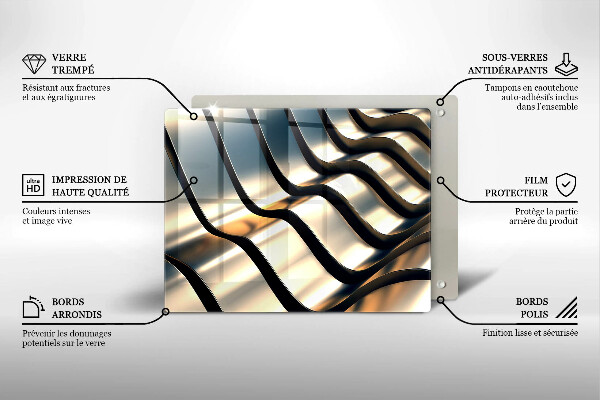 Osłona ściany przy kuchence gazowej Metalowe kształty 3D