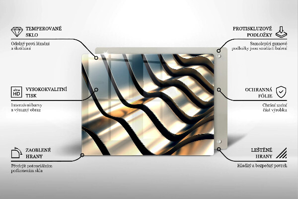 Osłona ściany przy kuchence gazowej Metalowe kształty 3D