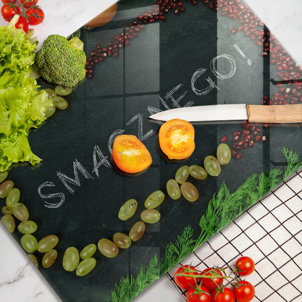 Osłona ściany przy kuchence gazowej Napis Smacznego!