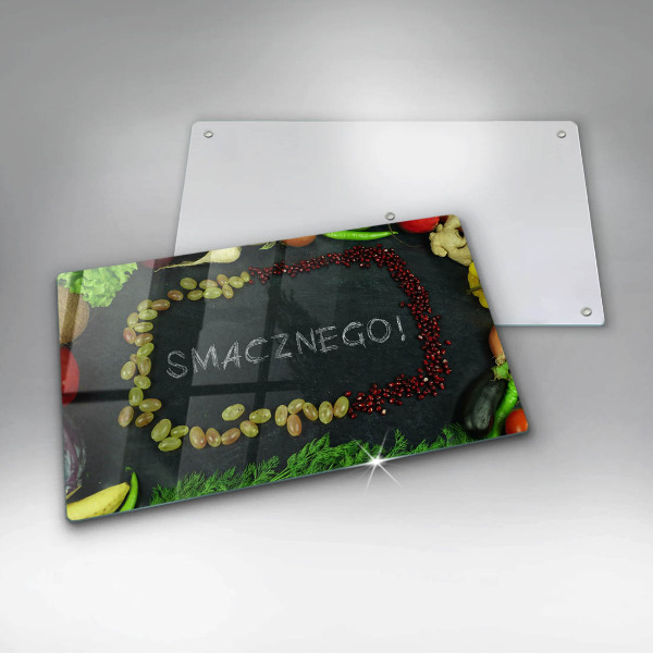 Osłona ściany przy kuchence gazowej Napis Smacznego!