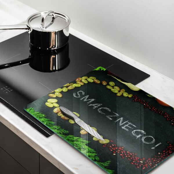 Osłona ściany przy kuchence gazowej Napis Smacznego!