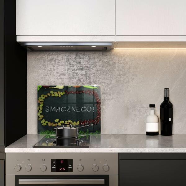 Osłona ściany przy kuchence gazowej Napis Smacznego!