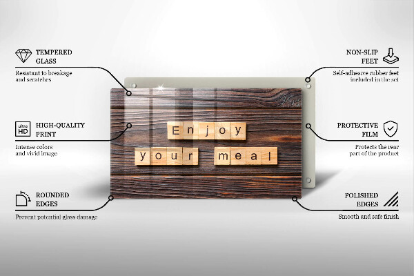Osłona płyty indukcyjnej Napis Enjoy your meal