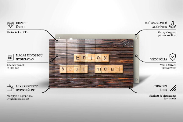 Osłona płyty indukcyjnej Napis Enjoy your meal