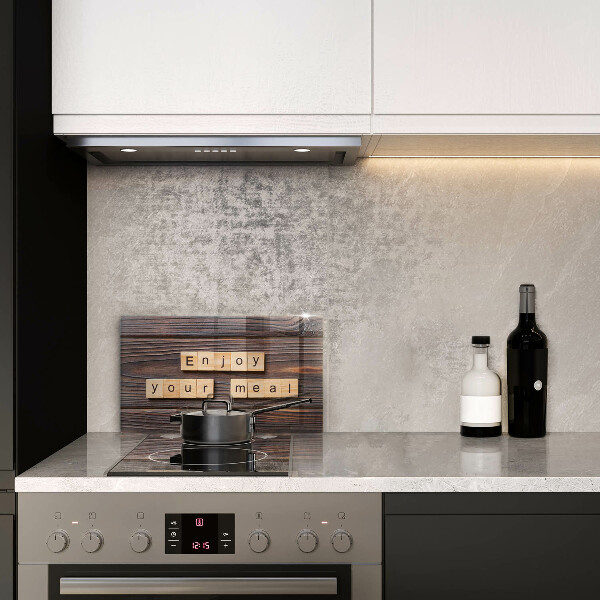 Osłona płyty indukcyjnej Napis Enjoy your meal