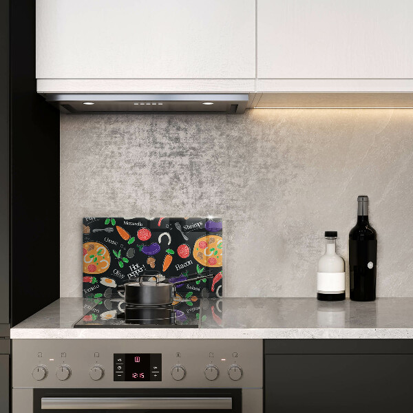 Osłona ściany przy kuchence gazowej Ilustracja jedzenie