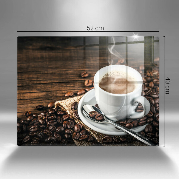 Osłona płyty indukcyjnej Filiżanka i ziarna kawy