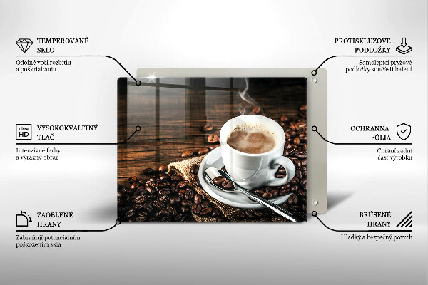 Osłona płyty indukcyjnej Filiżanka i ziarna kawy