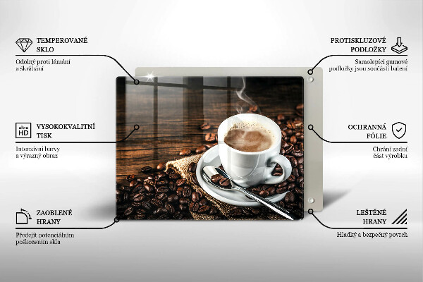 Osłona płyty indukcyjnej Filiżanka i ziarna kawy