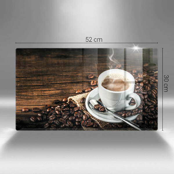 Osłona płyty indukcyjnej Filiżanka i ziarna kawy