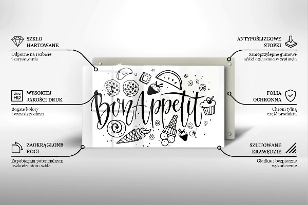 Osłona płyty indukcyjnej Napis Bon Appetit