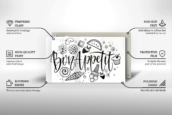 Osłona płyty indukcyjnej Napis Bon Appetit