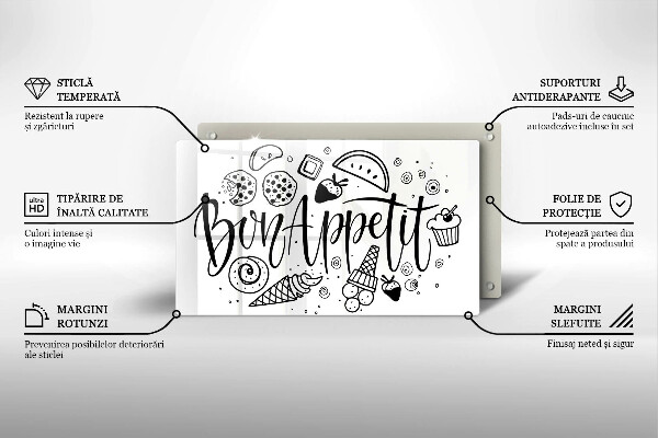 Osłona płyty indukcyjnej Napis Bon Appetit