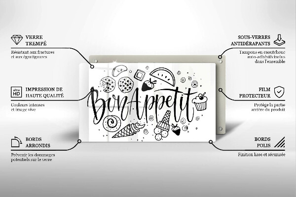 Osłona płyty indukcyjnej Napis Bon Appetit