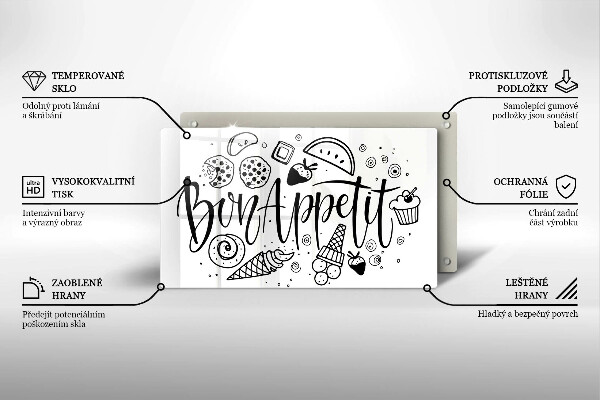Osłona płyty indukcyjnej Napis Bon Appetit