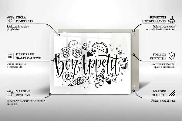Osłona płyty indukcyjnej Napis Bon Appetit