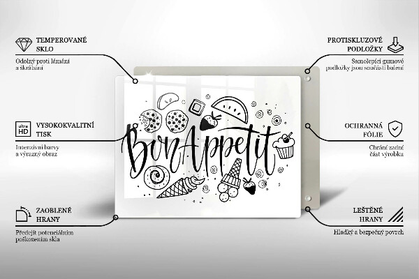 Osłona płyty indukcyjnej Napis Bon Appetit