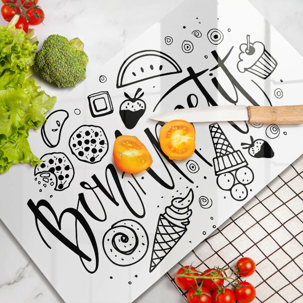 Osłona płyty indukcyjnej Napis Bon Appetit