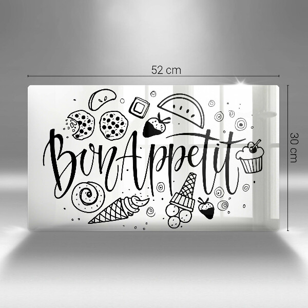 Osłona płyty indukcyjnej Napis Bon Appetit