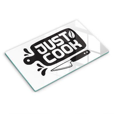 Osłona ściany przy kuchence gazowej Kuchenny napis Just cook
