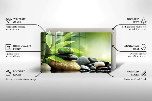 Osłona płyty indukcyjnej Zen bambus kamienie