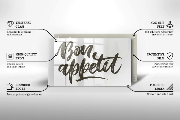 Osłona płyty indukcyjnej Napis Bon Appetit