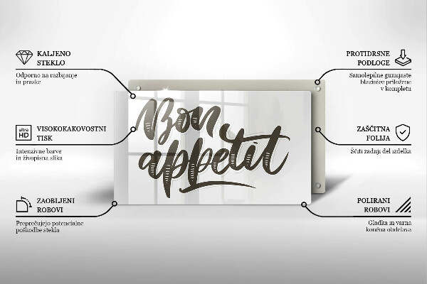 Osłona płyty indukcyjnej Napis Bon Appetit